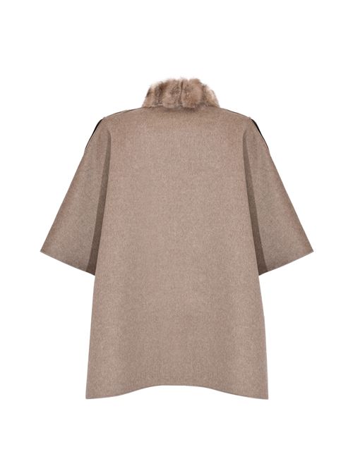 Mantella reversibile 4542 in lana e cashmere con inserti in pelliccia di zibellino MARESTER | MA 4542IVREA